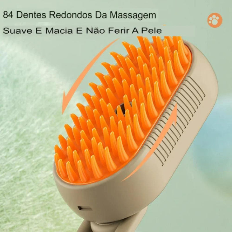 3 Em 1 Escova A Vapor Para Gato Pente de massagem para remoção de pêlos a vapor para animais de estimação