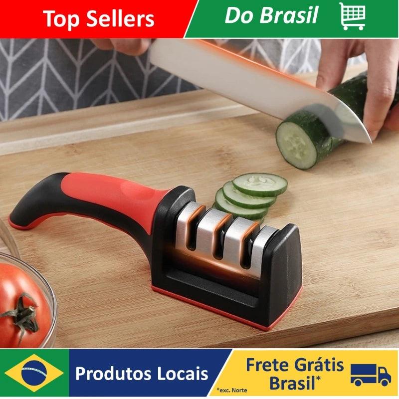Afiador de Facas Profissional 3 Estágios – Precisão e Segurança na Sua Cozinha