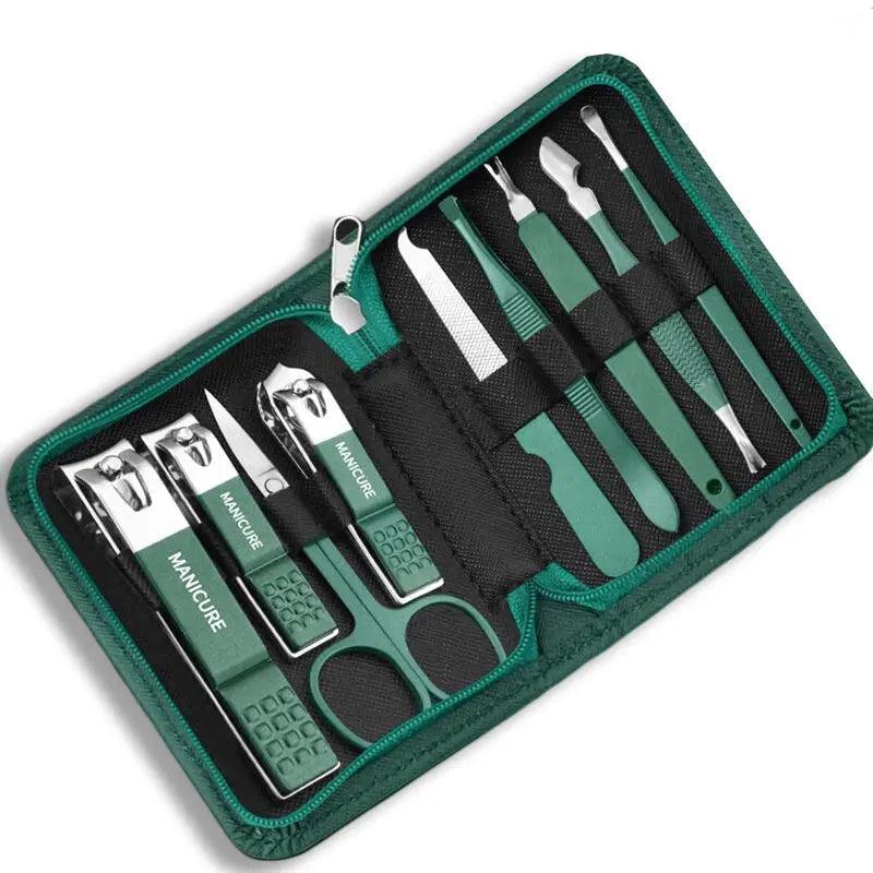 Kit Profissional de Manicure e Pedicure – Peças em Aço Inoxidável com Estojo de Viagem