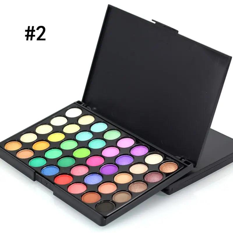 Paleta de Sombras Glitter 40 Cores + 5 Pincéis Grátis – Alta Pigmentação e Longa Duração!
