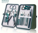 Kit Profissional de Manicure e Pedicure – Peças em Aço Inoxidável com Estojo de Viagem
