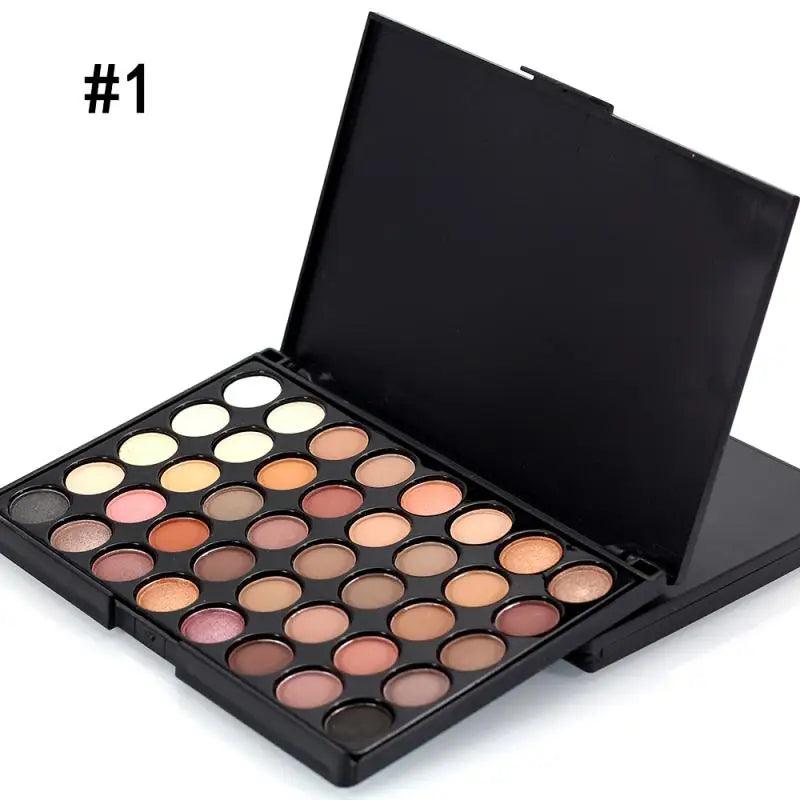 Paleta de Sombras Glitter 40 Cores + 5 Pincéis Grátis – Alta Pigmentação e Longa Duração!