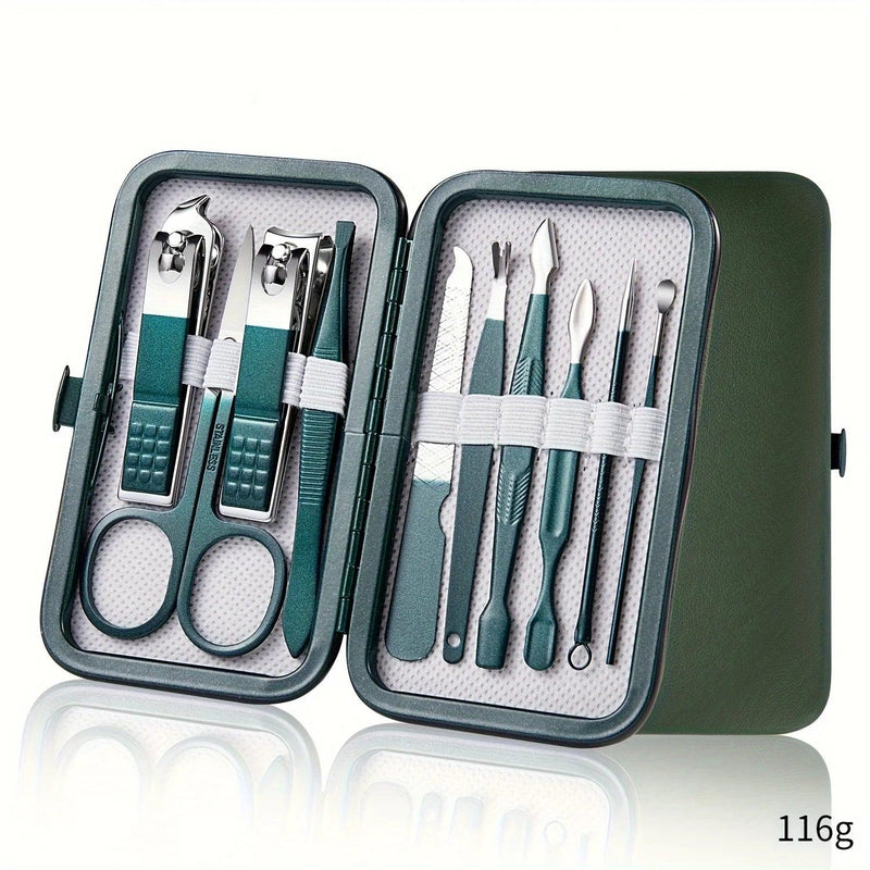 Kit Profissional de Manicure e Pedicure – Peças em Aço Inoxidável com Estojo de Viagem