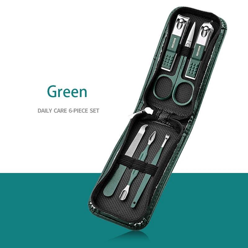 Kit Profissional de Manicure e Pedicure – Peças em Aço Inoxidável com Estojo de Viagem