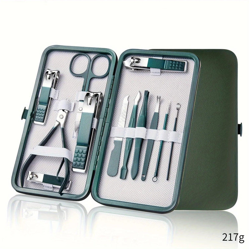 Kit Profissional de Manicure e Pedicure – Peças em Aço Inoxidável com Estojo de Viagem